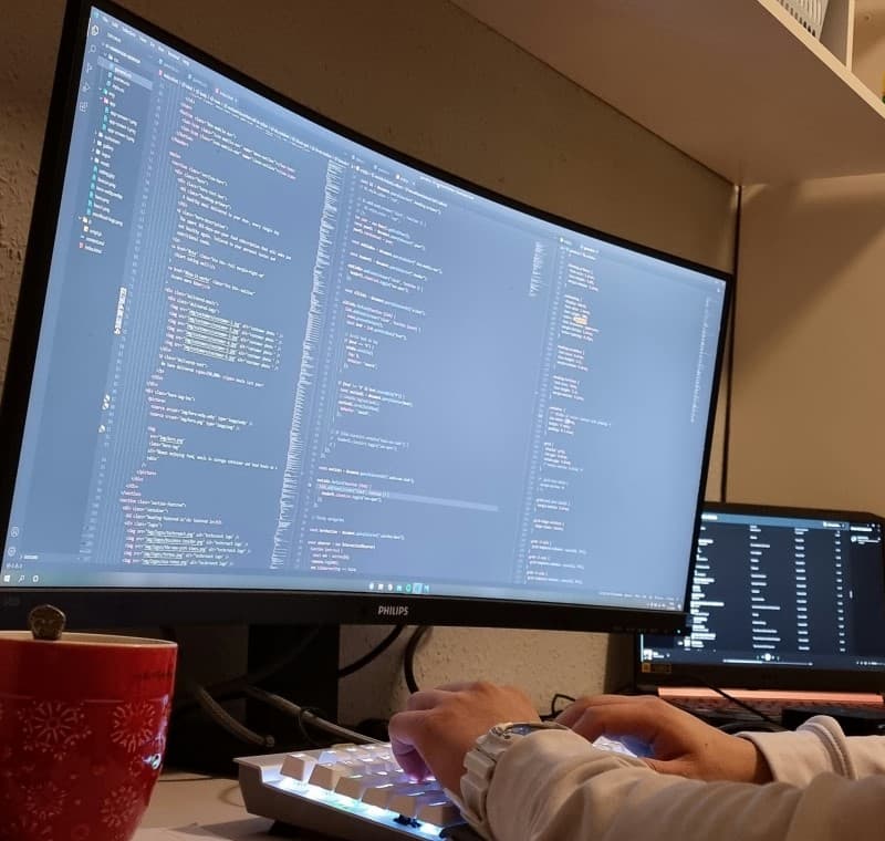 Screen with some code